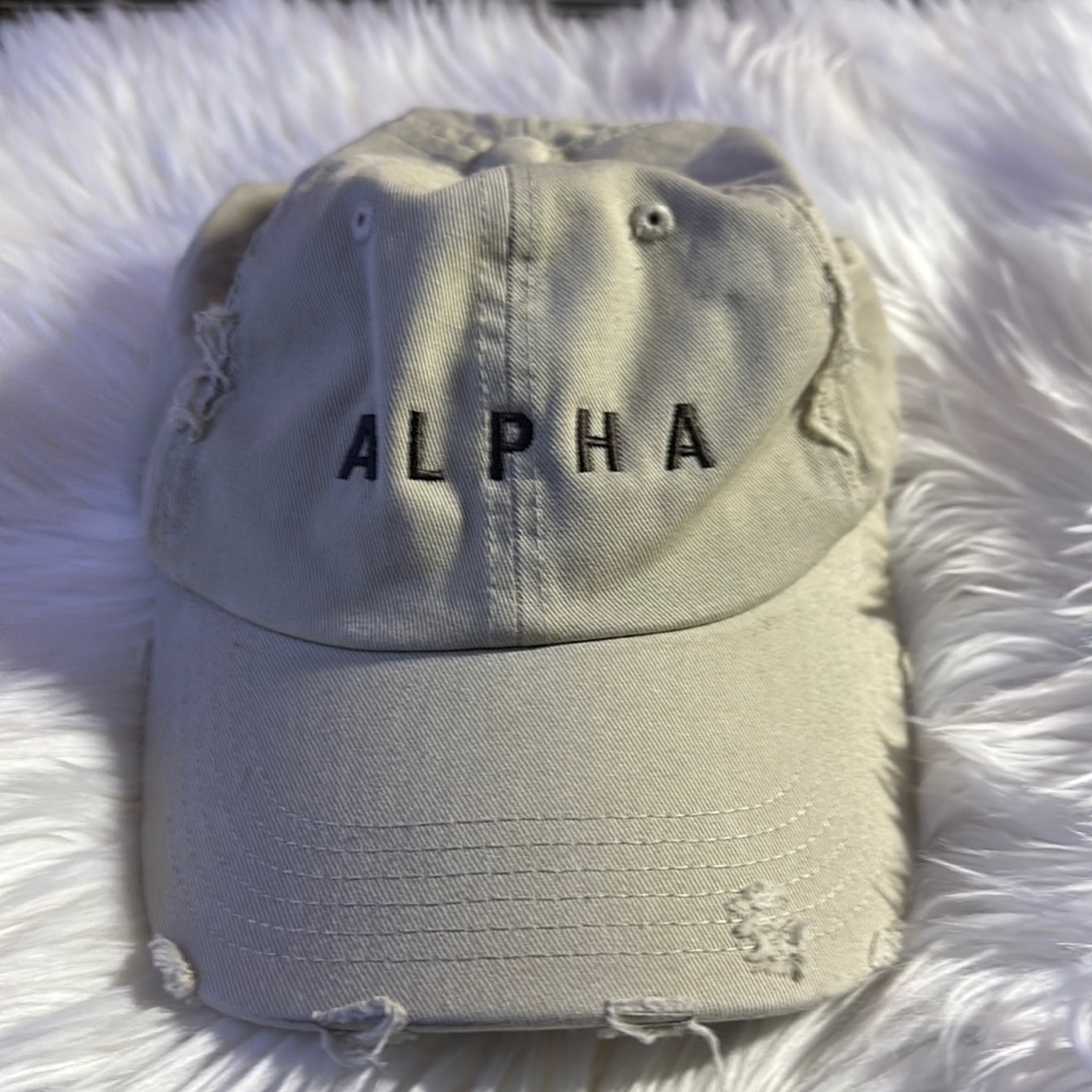 Alpha Beige Tan Distressed Dad’s Hat Cap